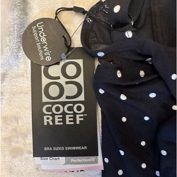 🍃 COCO REEF polkadot tankini top, with underwire and padded bra. 32-34D - Picture 6 of 9